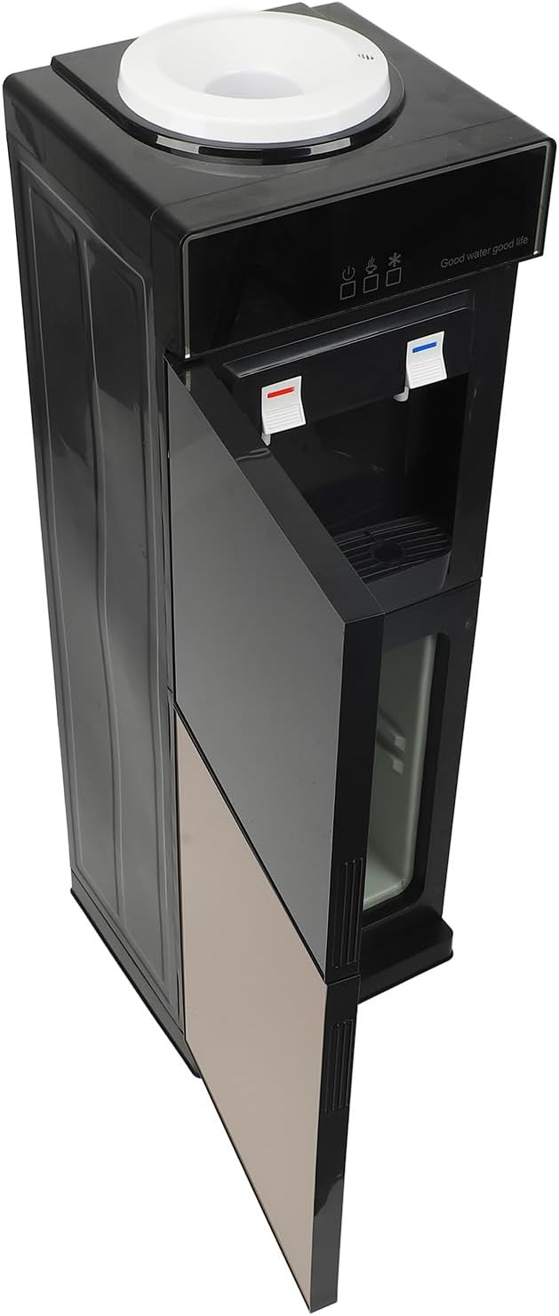Top Loading Water Cooler Dispenser, Freestanding Hot and Cold Water Cooler Dispenser Desktop Electric Water Cooler Machine with Storage Cabinet for Home Office Use