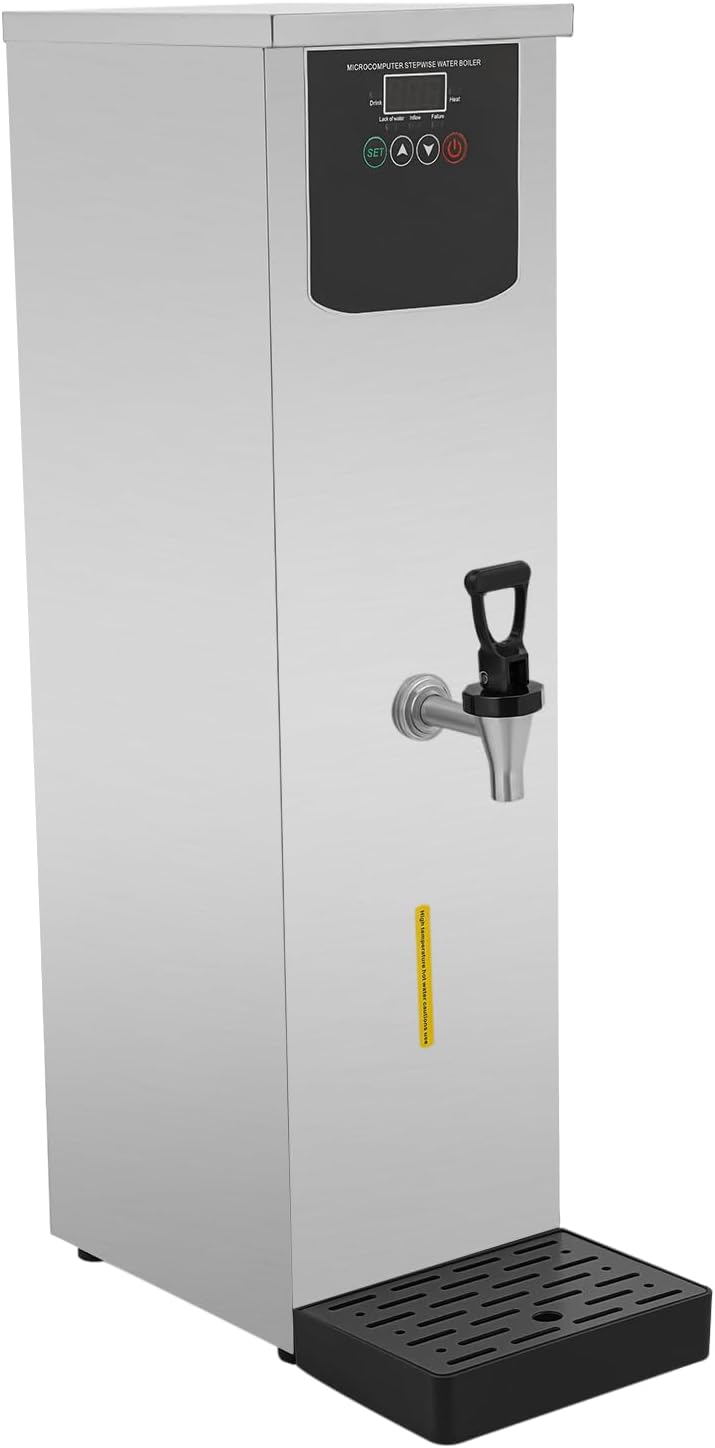 3000W Commercial Hot Water Dispenser, 30L Electric Water Boiler 13.2Gal/H Countertop Hot Water Machine with Step Heating & 24H Timer, 86-206°F Temperature Control for Restaurant, Home, Boba Tea