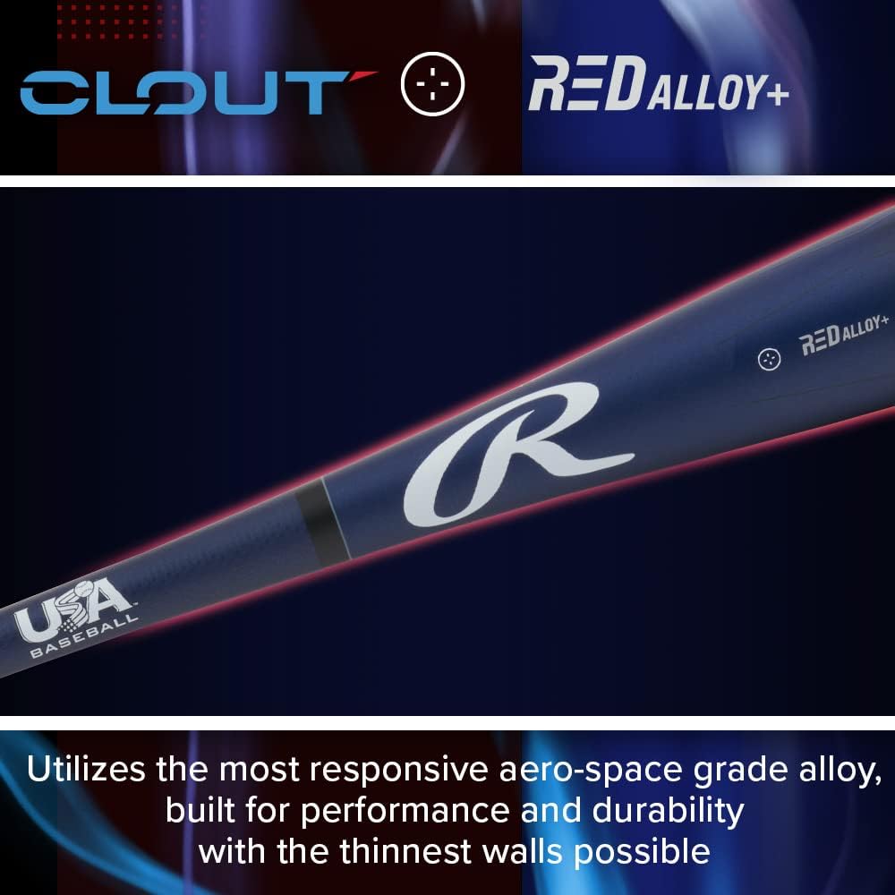 Rawlings | 2023 | Clout Youth Baseball Bat | USA | -10 Drop | 2 5/8 Barrel | 1 Pc. Aluminum