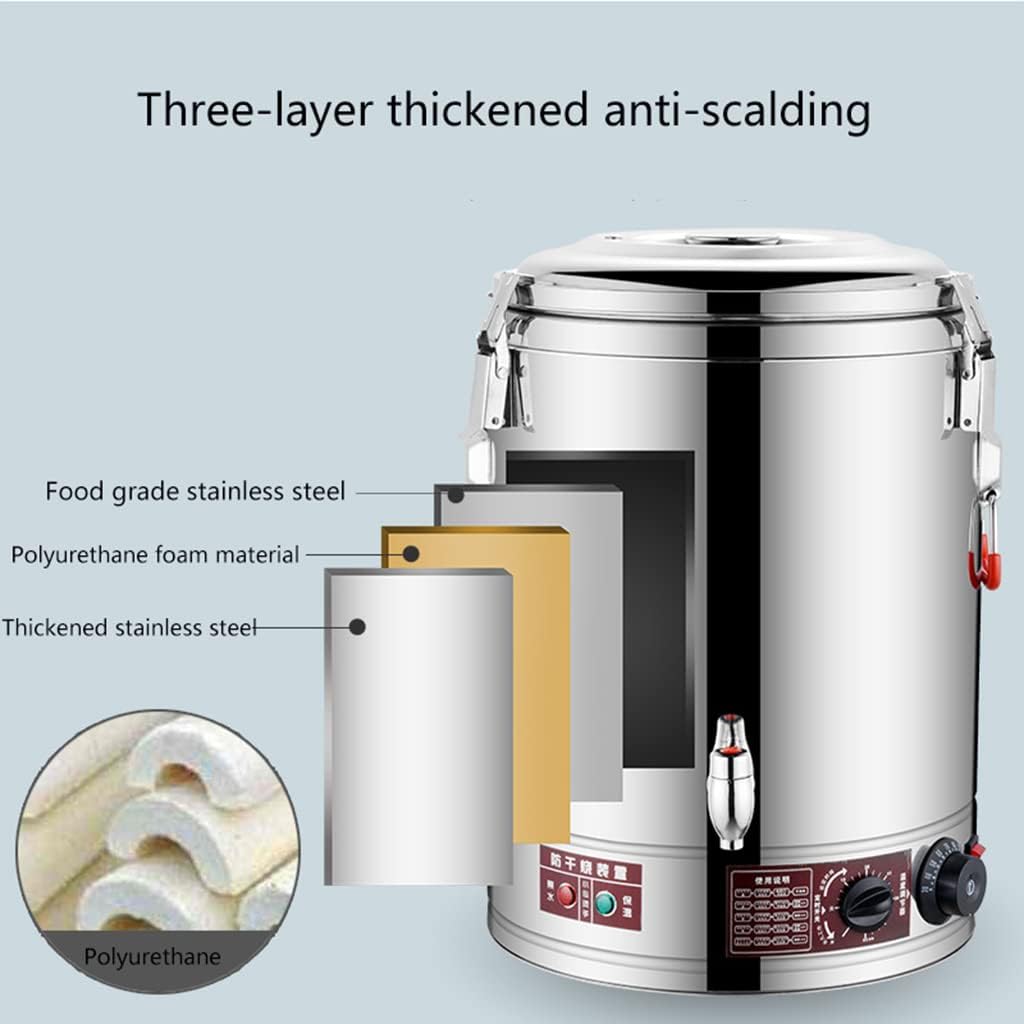 50L Commercial Electric Stainless Steel Hot Water Urn, Large Capacity Tea & Coffee Beverage Dispenser for Restaurants, Catering, and Parties - Efficient Heating Solution