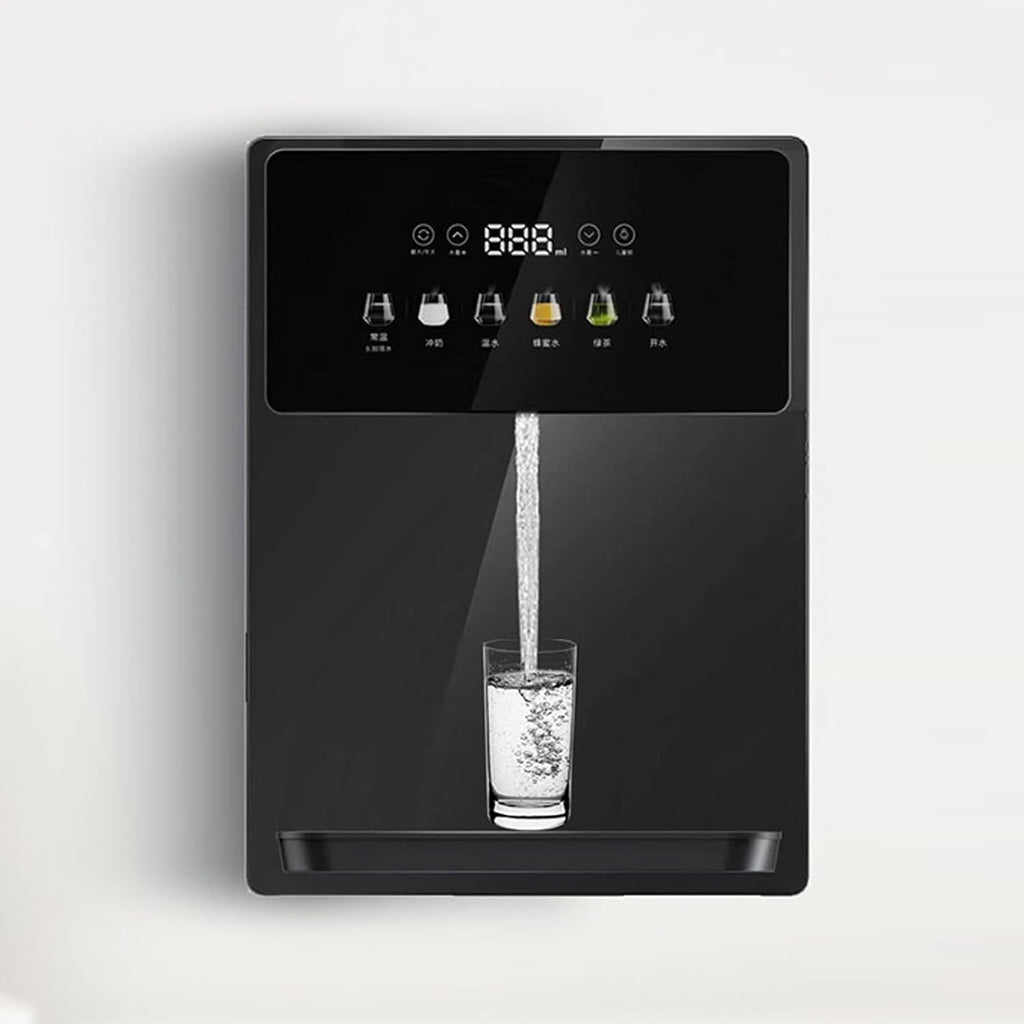 Wall Mounted Instant Heat Water Cooler Dispenser, Electric Countertop Hot Water Machine, LED Touchscreen with Child Lock, for Boba Tea Coffee Office Restaurant(Black)