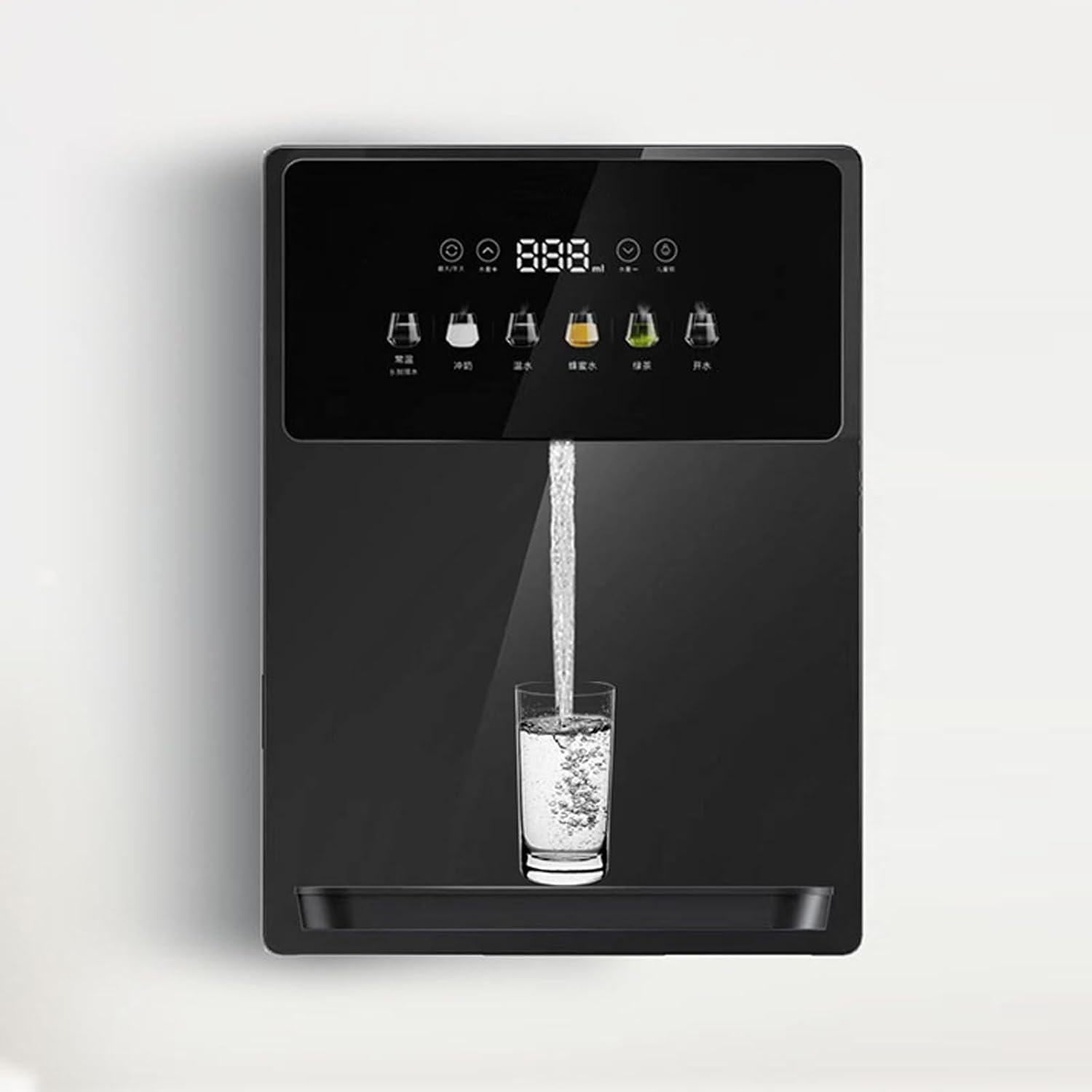 Wall Mounted Instant Heat Water Cooler Dispenser, Electric Countertop Hot Water Machine, LED Touchscreen with Child Lock, for Boba Tea Coffee Office Restaurant(Black)