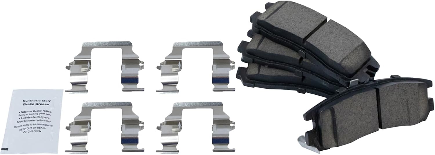 TRQ Front and Rear Brake Pad and Rotor Set Ceramic Compatible with 2004-2012 Mitsubishi Galant