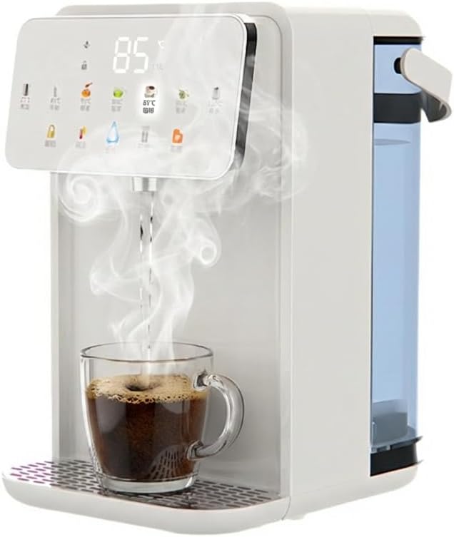 Instant Hot Water Dispenser Countertop, 3.5L Electric Water Boiler with Color Display, Quiet & Rapid Heating, Adjustable Temp & 8 Volumes, Child-Lock for Coffee, Tea & Home Kitchen,0.92Gal/3.5L,White