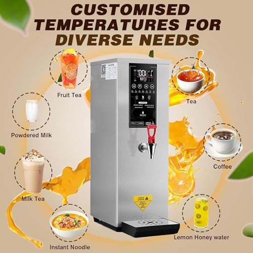 10L Commercial Hot Water Dispenser, Countertop Automatic Fast Heating Boiler, Filtered Hot Water for Tea, Coffee & Desserts in Hotels & Cafés