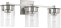 HomePlace by Capital Lighting 146831BN-532 Mason Transitional Clear Glass Cylinder Vanity Light for Bathroom, 3-Light 300 Total Watts, 9' H x 21' W, Brushed/Satin Nickel