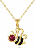DOVRAN Real Solid Gold Birthstone Butterfly/Dragonfly/Bee/Hummingbird Necklace for Women Yellow Gold Animal Pendant for Christmas Dainty Jewelry Birthday Gifts for Mom Wife