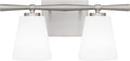 Quoizel Brindley Bath Vanity Lights, 16 Inch 2-Light Brushed Nickel Transitional Bathroom Lighting Fixtures Over Mirror, Opal Etched Glass Shades, Wall Mount Light for Bathroom