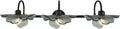 Black Bathroom Vanity Light mid Century Wall Sconce 3-Light Bathroom Wall Light Wall lamp with Dark Green Glass Shade Mirror Black Vanity Light Over Mirror for Bedroom Hallway Living Room