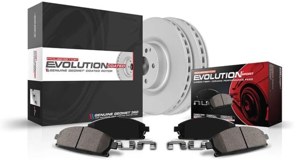 PowerStop Rear Brake Kit for Mercedes-Benz C43 AMG 2017-23 |C450 AMG 2016 |GLC300 2016-22 |GLC350e 2018-20 - Fully-Coated Disc Rotors with Z23 Carbon-Fiber Ceramic Brake Pads Upgrade, CRK7990