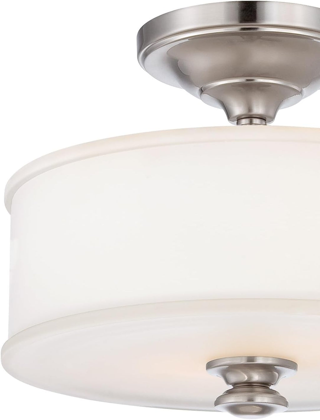 Minka Lavery 4172-84 Harbour Point Semi-Flush, 2-Light, 120 Total Watts, 13.5-in H x 10.75-in W, Brushed Nickel