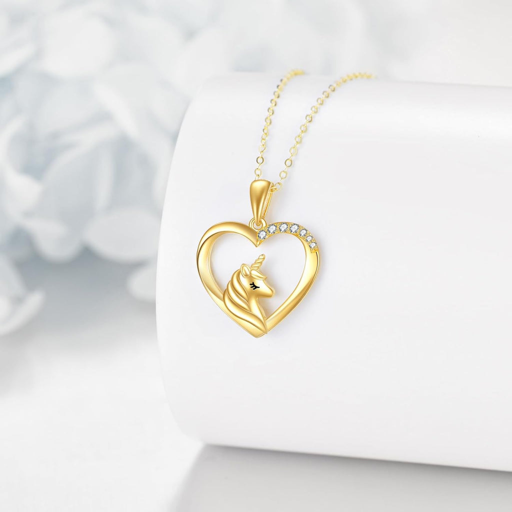 KECHO Christmas Gifts 14k Solid Gold Animals Necklace for Women Giraffe Bee Elephant Ladybug Koala Axolotl Horse Unicorn Cat Necklaces Pendant Jewelry Mothers Day Birthday for Mom Wife Friends