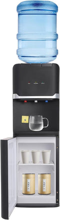 Top Loading Hot Cold Warm Water Dispenser, 3 Temperature Settings, 5Gal Floor Standing Electric Cooler & Heater with Child Lock for Home, Office, Cafes,Black