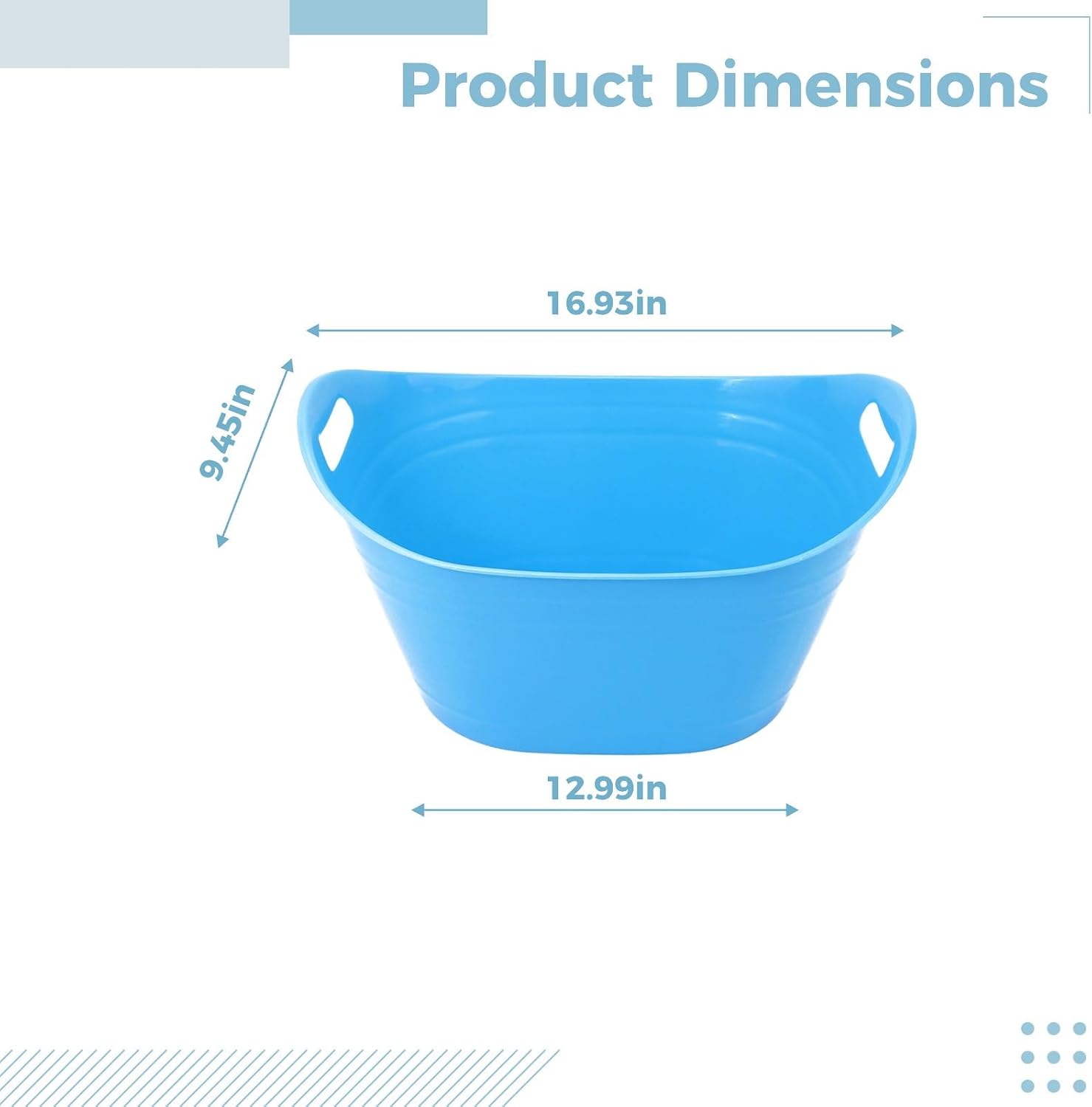 2 Pcs Blue Ice Buckets For Parties, 16.9 X 9.4 In, Pp Plastic Bar Beverage Chiller, Portable, Large Capacity For Bbq Picnics