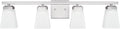 HomePlace by Capital Lighting 114441BN-334 Baxley Modern Soft White Glass Bathroom Vanity Wall Light, 4-Light 400 Total Watts, 7' H x 31' W, Brushed Nickel