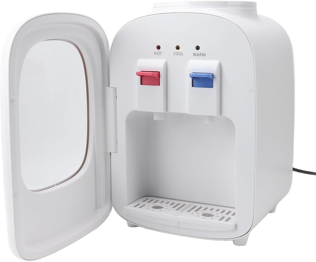 Hot Cold Water Dispenser, Professional Low Noise Dual Use Efficient Small Countertop Water Dispenser for Home and Office, with Food Grade Stainless Steel Liner Heating,