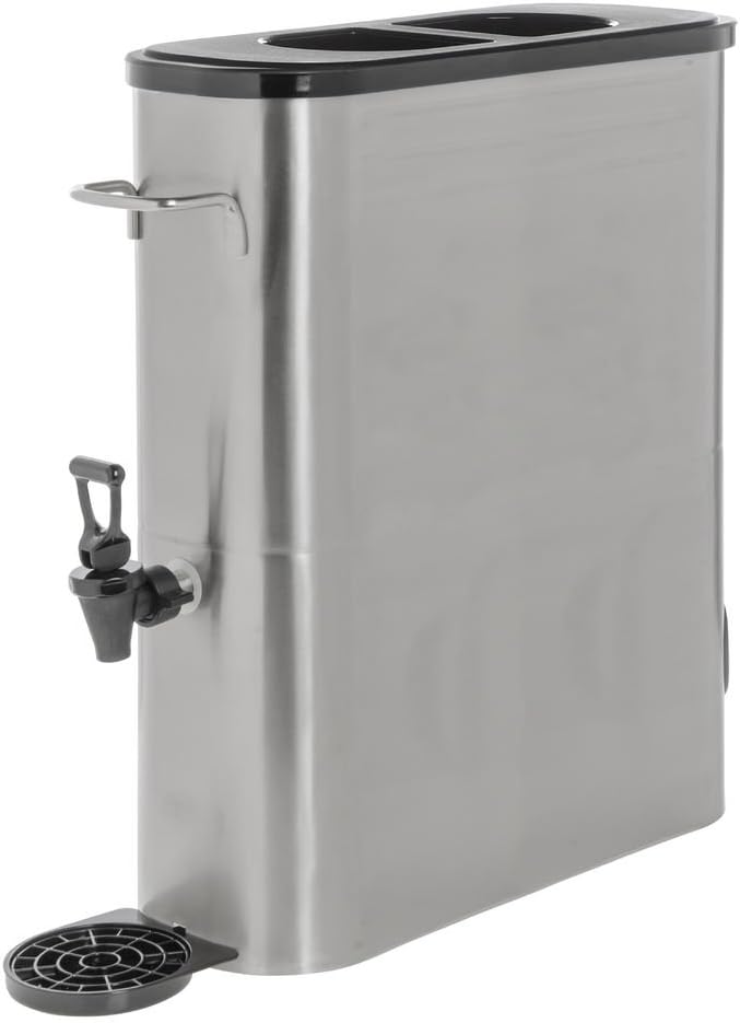 Hubert 5 Gallon Stainless Steel Beverage Dispenser, Slim Profile, Commercial Ice Tea and Lemonade Dispenser for Caterers, Cafes, Bakeries, Offices, Hotels