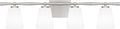 Quoizel Brindley Bath Vanity Lights, 31 Inch 4-Light Brushed Nickel Transitional Bathroom Lighting Fixtures Over Mirror, Opal Etched Glass Shades, Wall Mount Light for Bathroom