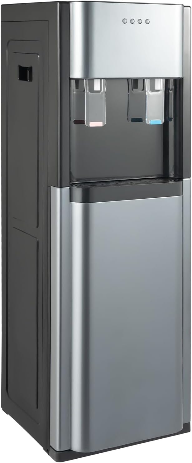 Bottom Loading Water Dispenser with Hot & Cold Water for 3 or 5 Gallon Bottles Durable Stainless Steel Inner (Dark Gray)