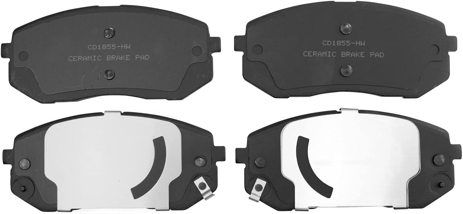 TRQ Front Brake Pad and Rotor Set Ceramic Coated Vented Rotors Compatible with 2017-2019 Hyundai Sonata 2018-2021 Kona 2018-2020 Elantra GT Kia Optima 2019-2021 Veloster 2017-2018 Soul 2021 Seltos