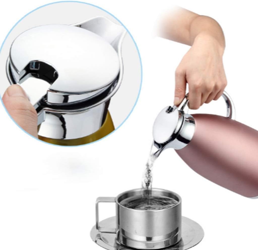 2.3L Large Capacity Double Wall 304 Stainless Steel Hot Water in Sulation Pot Kettle (Color : Silver) Present (Pink)