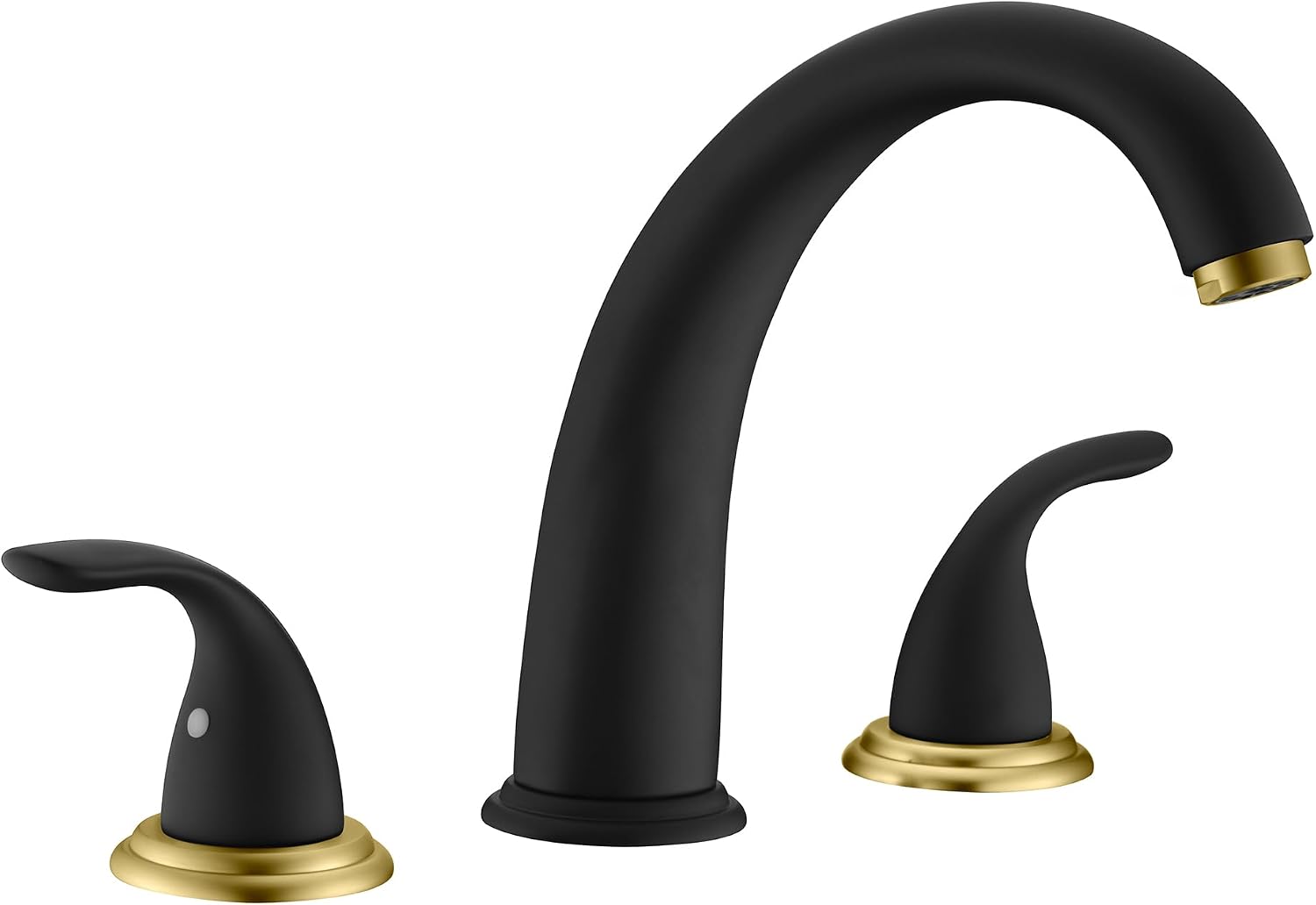 SUMERAIN Roman Tub Faucet Black and Gold Widespread 2 Handle Bathtub Faucet with Valve
