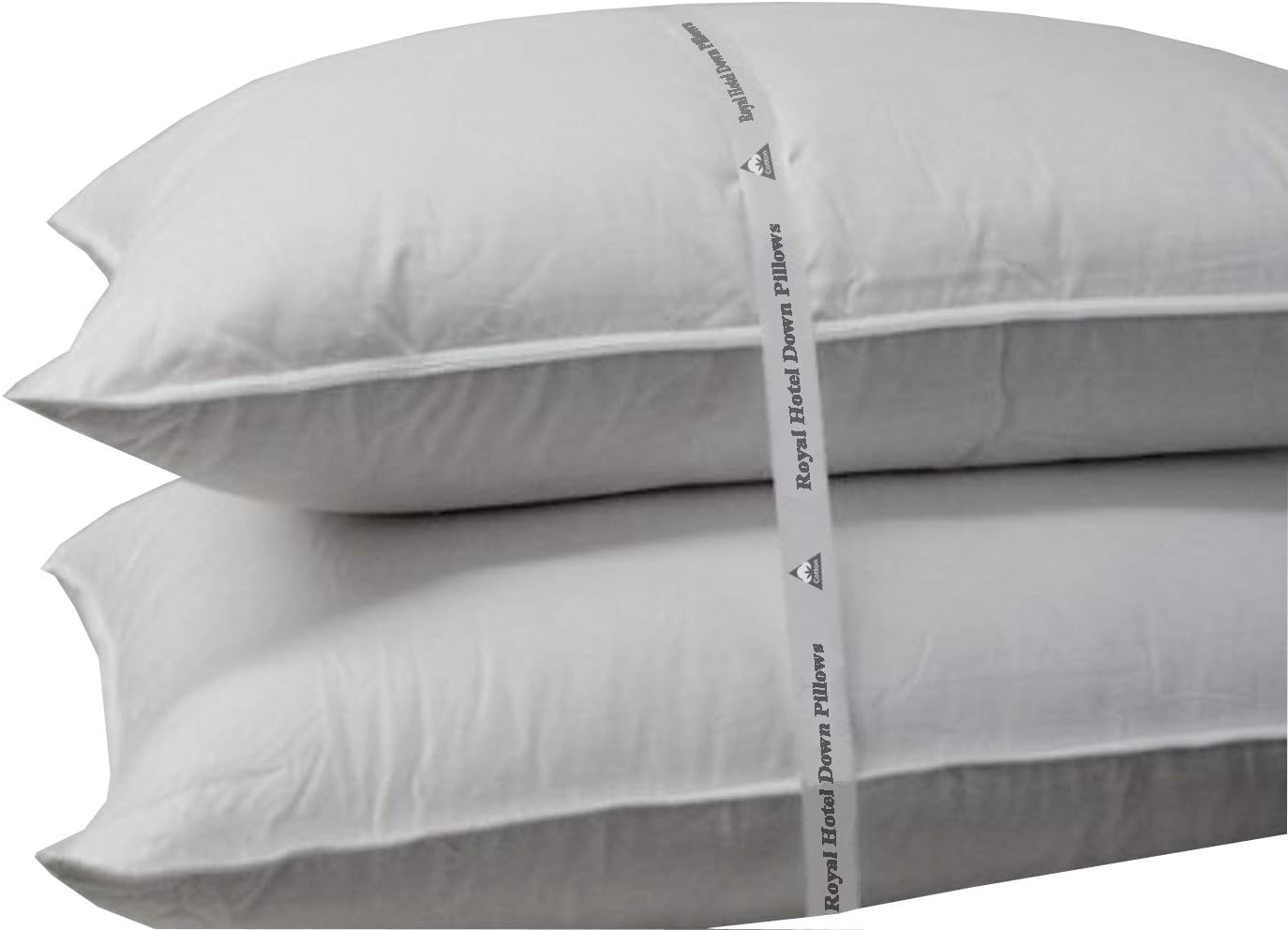 Royal Hotel Bedding Soft Down Pillow - 500 Thread Count Cotton Shell, Down Pillow Soft, Standard/Queen Size, Soft, Set of 2