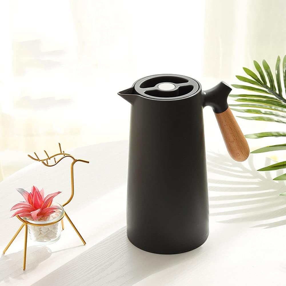 HBJWOV 1L Large Capacity Nordic Thermal Insulation Kettle Household Thermal Insulation Pot Glass Liner Hot Water Bottle(D)