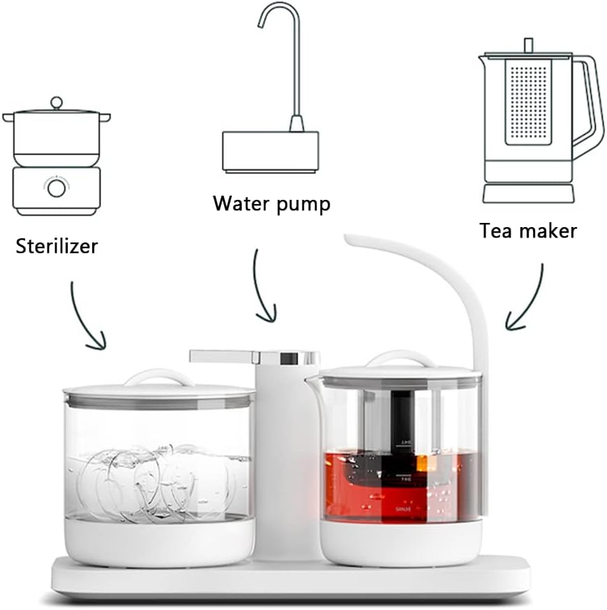 Electric Tea Maker, Glass Boiler Hot Water High-Power Tea Heating Warmer, Automatic Pumping Electric Hot Tea Set, Water Station
