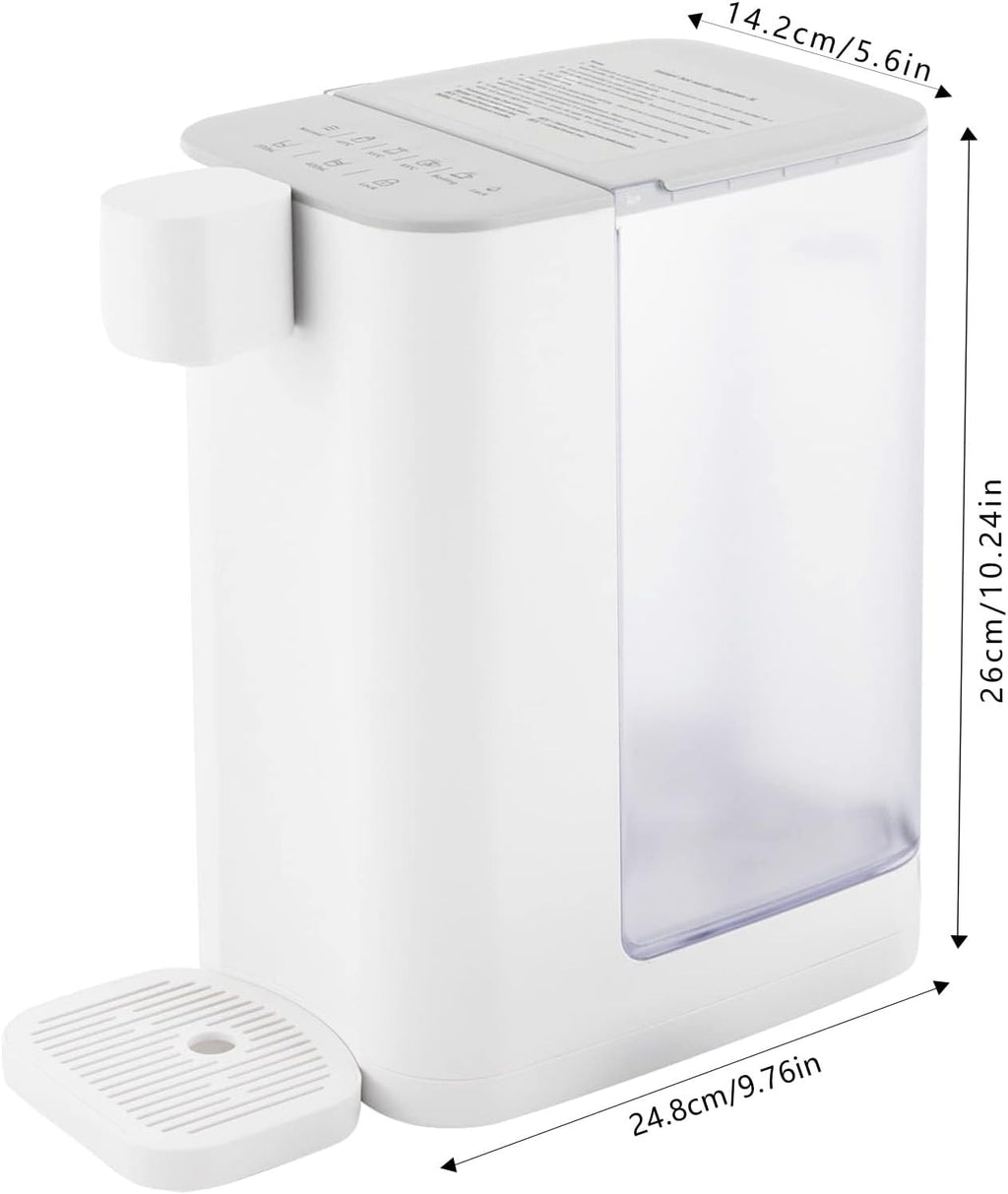 Instant Hot Water Dispenser, Countertop Water Dispenser System for Quick Heating & Outputting, Adjustable 5 Temperatures & 2 Water Outputs, 3L Water Tank Capacity,White