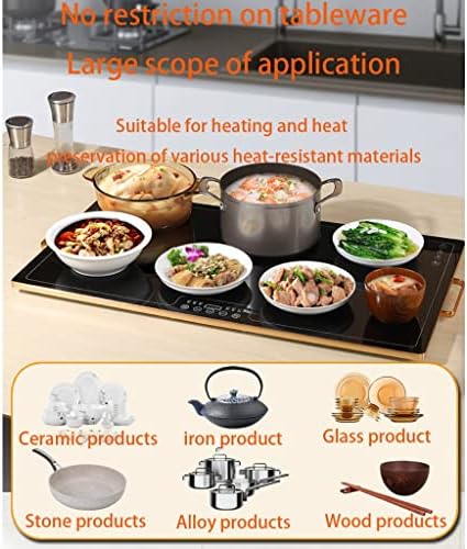 Plate Warmer Electric Food Warmer Plate Warming Trays for Buffets Parties Electric Warming Plate with AdjusTemperature Control 19.7x14.9inch Hot Plate Glass Top Food Warmer Keeps Food Hot