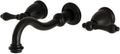 Kingston Brass KS3120AL Vintage 2-Handle Wall Mount Bathroom Faucet, Matte Black