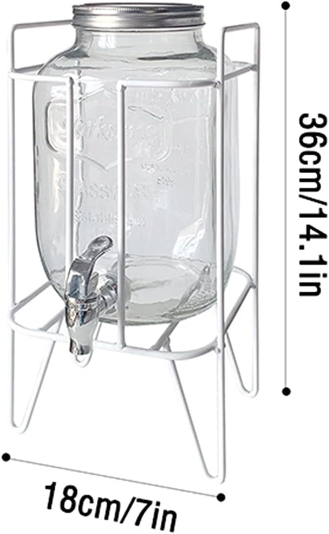 135 Oz Glass Water Pitcher With Faucet & Base – Large Capacity Beverage Dispenser For Iced Tea, Juice, And More