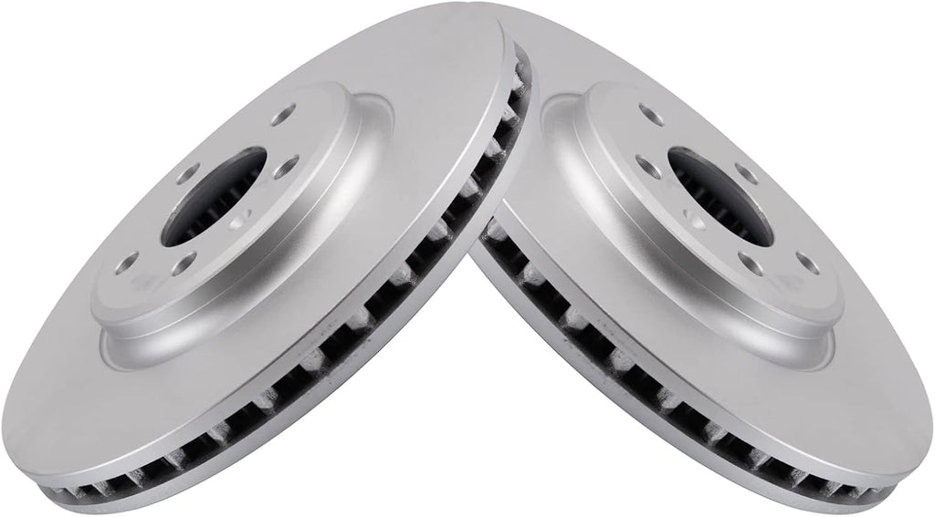 TRQ Front Brake Pad and Rotor Set Ceramic G Coated Vented Rotors Compatible with 2009-2011 Audi A4 A4 Quattro A5 A5 Quattro Q5