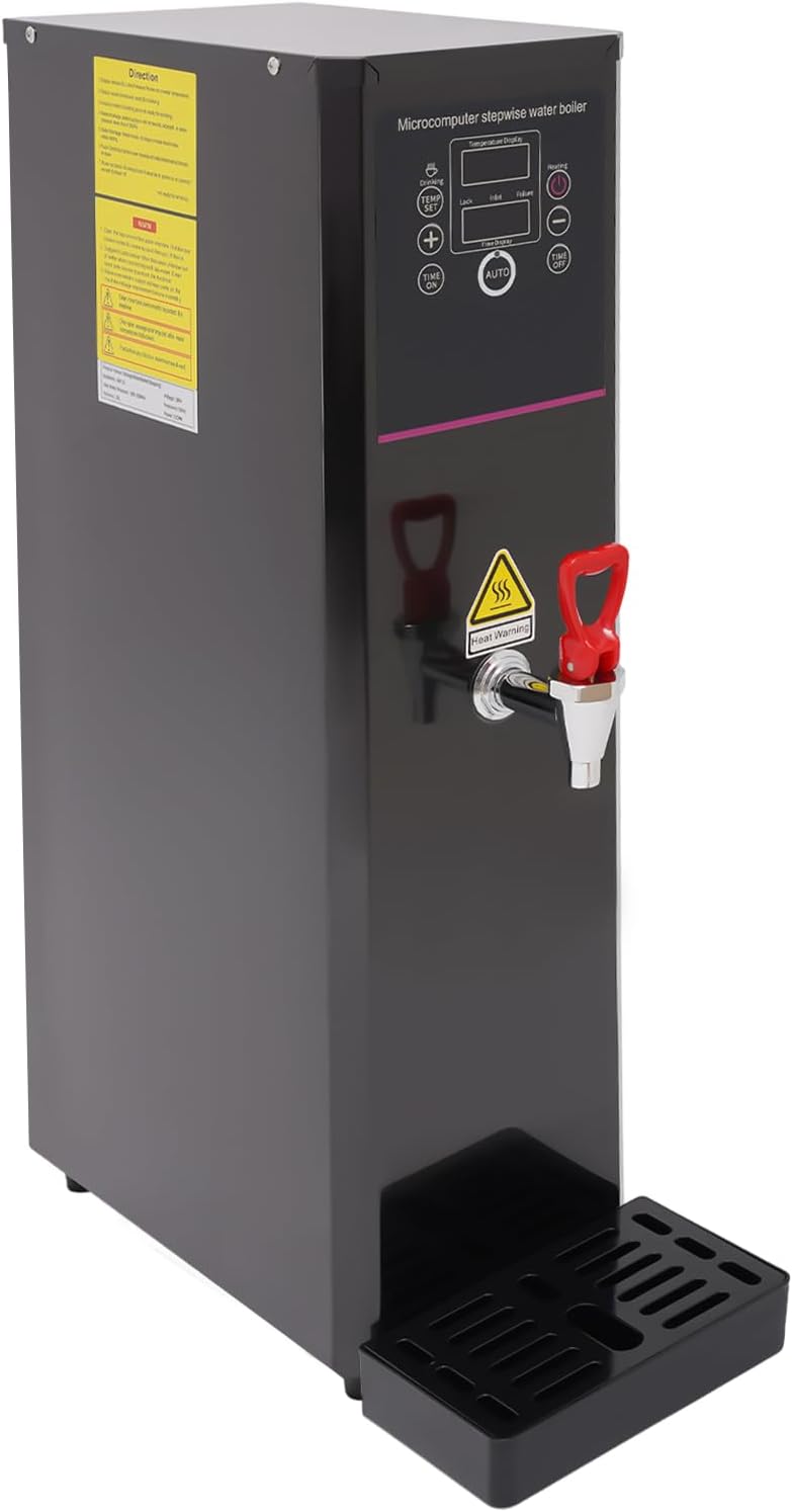 Commercial Hot Water Dispenser Electric Water Boiler Warmer,304 Stainless Steel Large Capacity Electric Dispenser for Kitchens, Living Rooms, Cafes, Restaurants, Offices. (20L Black)