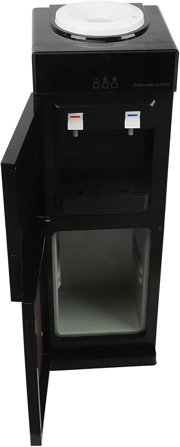 Top Loading Water Cooler Dispenser, Freestanding Hot and Cold Water Cooler Dispenser Desktop Electric Water Cooler Machine with Storage Cabinet for Home Office Use