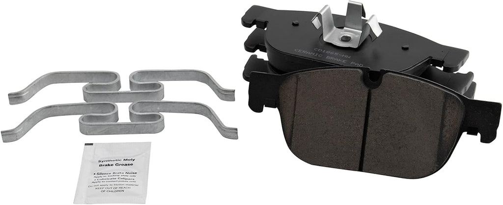 TRQ Front Ceramic Brake Pad and Rotor Set Compatible with 16-20 Volvo XC90 18-20 XC60 19-20 S60 with 345mm Diameter Front Rotors Models