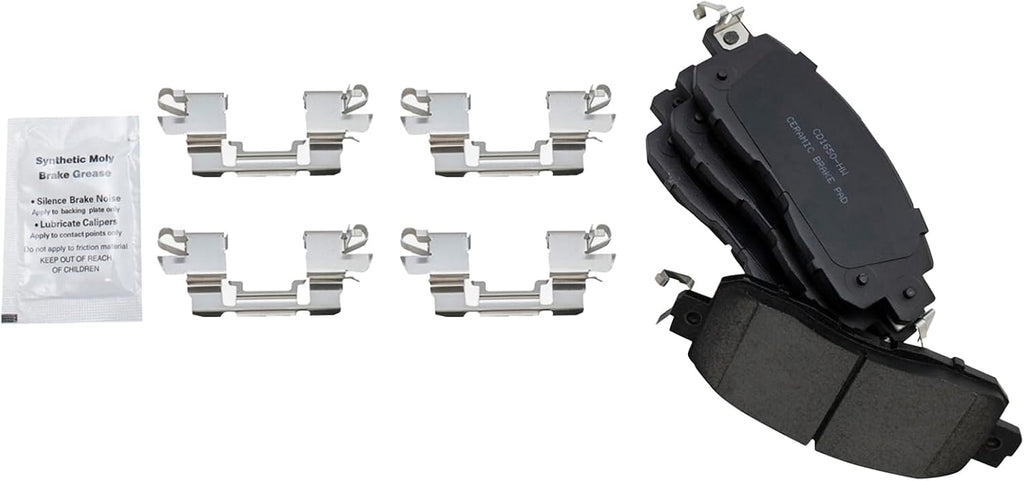 TRQ Front Brake Pad and Rotor Set Ceramic G Coated Vented Rotors Compatible with 2014-2017 Nissan LEAF