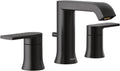 Moen T6708BL Genta LX Two-Handle Widespread Modern Bathroom Faucet, Valve Required, Matte Black