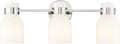 ML Lighting | Corella Collection | 23003-PN | Indoor 3 Light Vanity in Polished Nickel with Opal Shiny Glass Shade | Elegant and Versatile Design for Any Bathroom