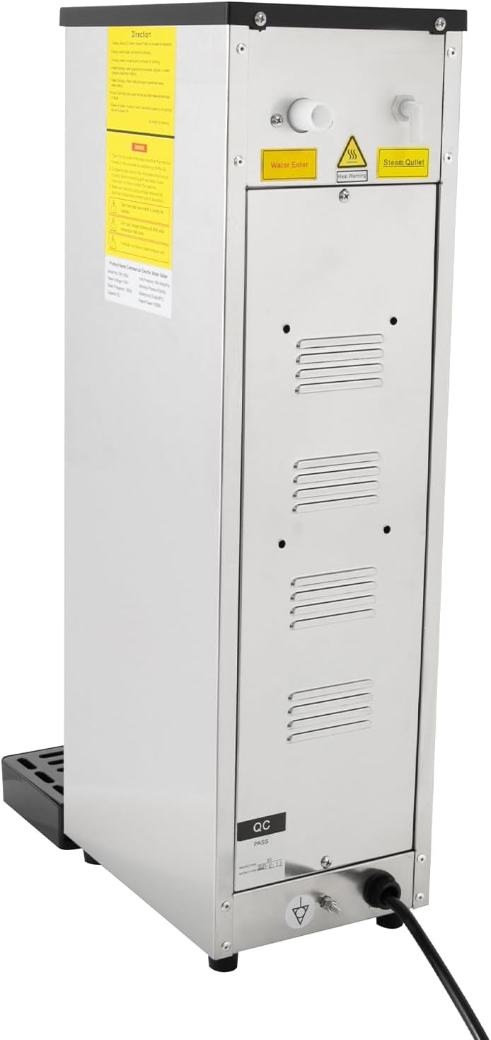Step-Heating Commercial Hot Water Dispenser Countertop 2500W Fast Ready Water Boiler Machine Automatic 15L Water Boiler for Restaurant, Home, Office(15L,Silver)
