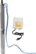 Deep Well Submersible Pump 110V 370W Electric Solar Powered Water Pump | 16 GPM Flow, 216ft Lift, Farm Ranch Irrigation, Bore Hole, 3420 RPM