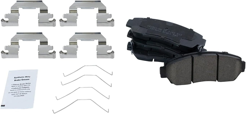 TRQ Front Brake Pad and Rotor Set Ceramic G Coated Vented Rotors Compatible with 2011-2017 Honda Odyssey 2019-2021 Passport