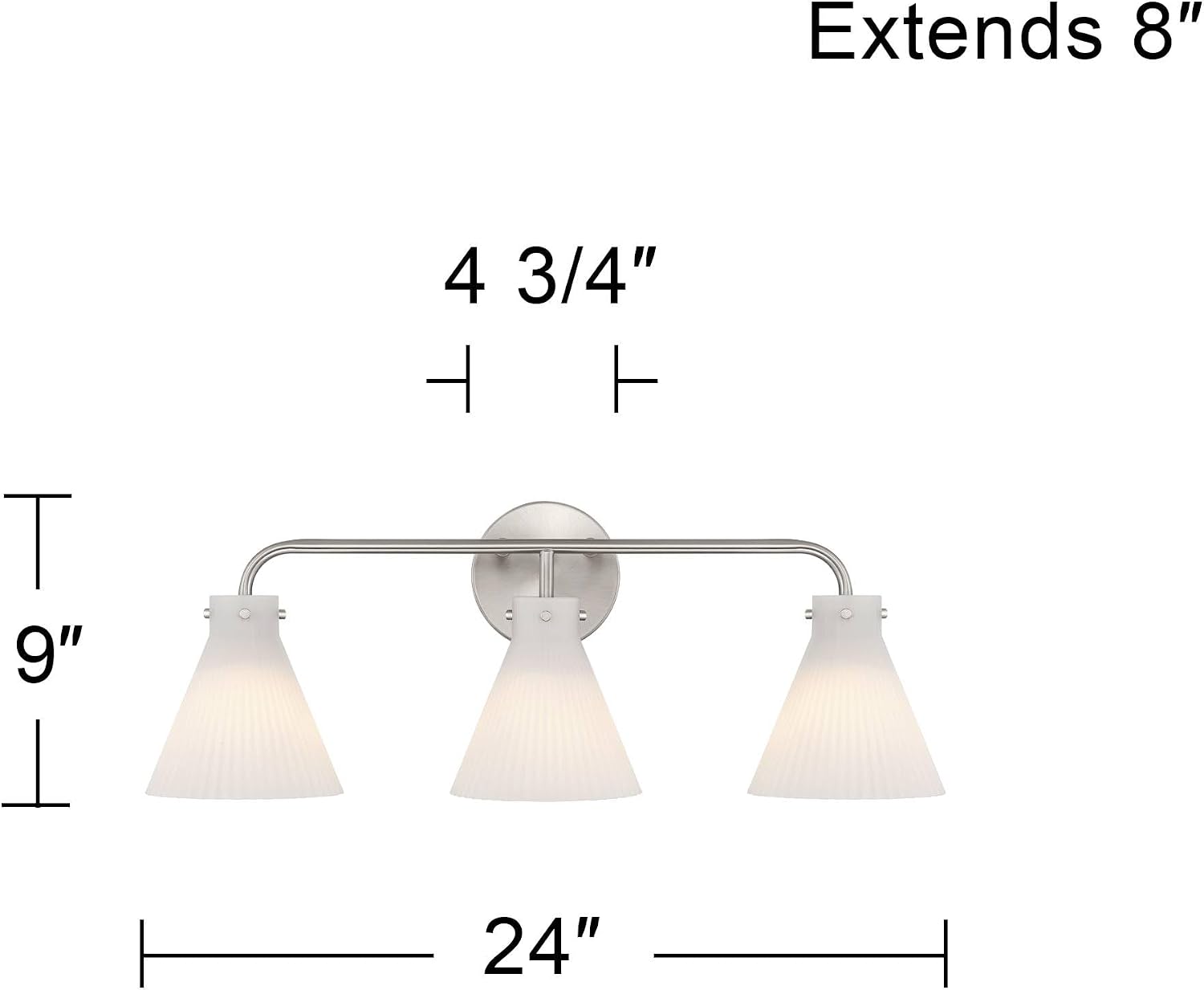 Possini Euro Design Possini Euro Cielo 24' Wide Brushed Nickel 3-Light Bath Light