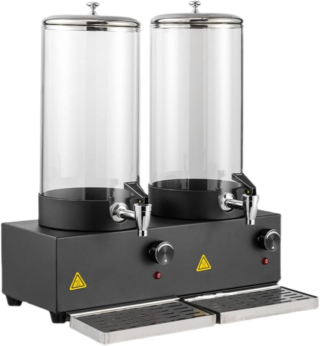 Electric Insulated Drink Dispenser, Hot Beverage Hot Chocolate Dispenser, Beverage Dispenser Hot Tea, Coffee, Cold Milk, Water, Juice, Cafeteria, 400W, Double h(Double Head 7lx2)