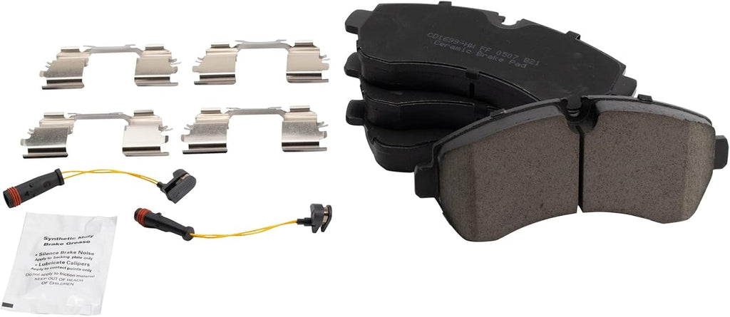 TRQ Front Brake Pad and Rotor Set Ceramic Coated Rotors Compatible with 2007-2009 Dodge Sprinter 3500 2007-2020 Freightliner 2500 3500 4500 2010-2021 Mercedes-Benz Sprinter 1500 2500 3500 3500XD 4500