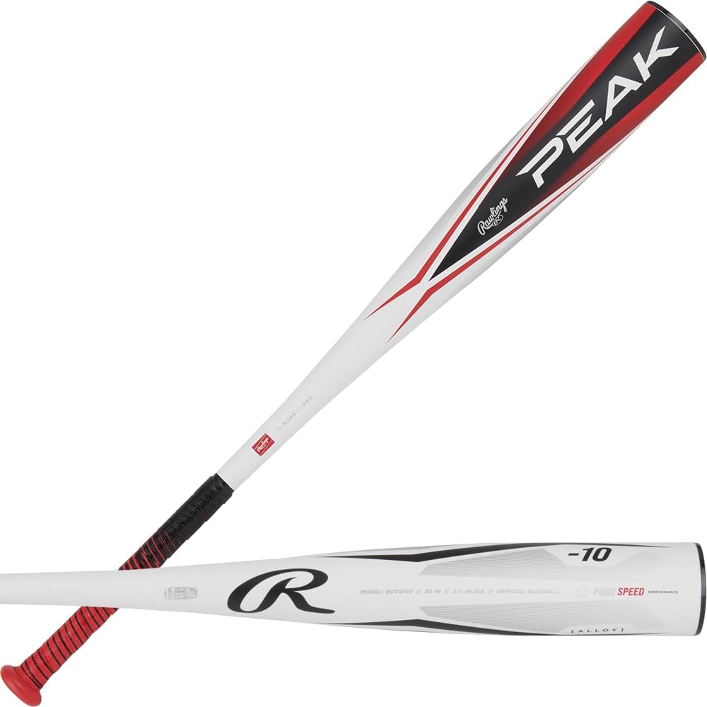 Rawlings | Peak Baseball Bat | USSSA | -10 Drop | 2 3/4' Barrel | 1 Pc. Alloy