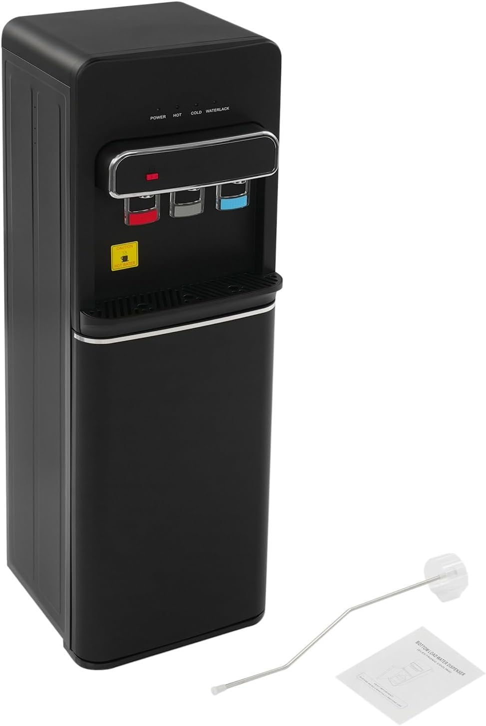 Bottom Loading Water Cooler Dispenser for 3 or 5 Gal Bottles Hot, Cold & Room Water 3 Temperature Settings Water Dispenser with Child Lock Cooling 50°F-59°F for Home Use (Black 2)