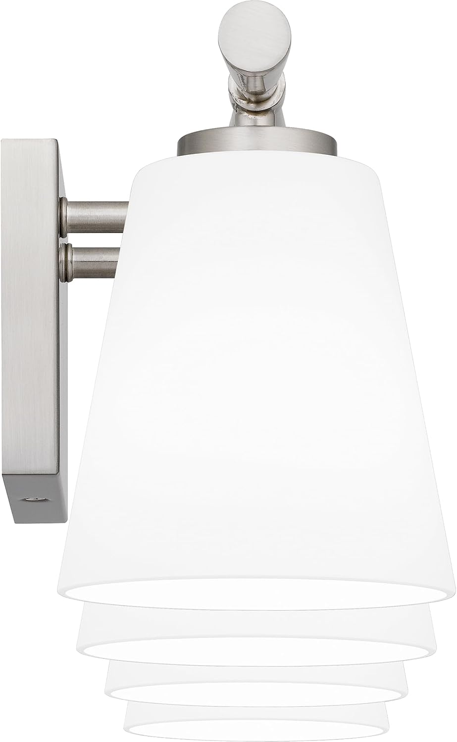 Quoizel Brindley Bath Vanity Lights, 31 Inch 4-Light Brushed Nickel Transitional Bathroom Lighting Fixtures Over Mirror, Opal Etched Glass Shades, Wall Mount Light for Bathroom