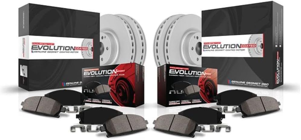 PowerStop Front and Rear Brake Kit for Ford Escape 2017-19 - Fully-Coated Disc Rotors with Z23 Carbon-Fiber Ceramic Brake Pads Upgrade, CRK7569